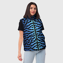 Женский жилет Скумбрия синяя текстура, цвет: 3D-черный — фото 2