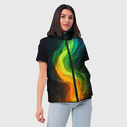 Женский жилет Разноцветное пламя, цвет: 3D-черный — фото 2