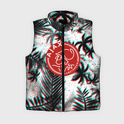 Женский жилет Ajax тропики глитч, цвет: 3D-черный