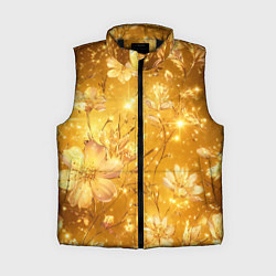 Женский жилет Цветочный золотой с искрами