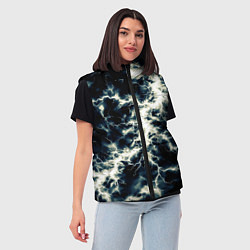 Женский жилет Чёрно-синий разряд абстракция, цвет: 3D-черный — фото 2