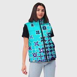 Женский жилет Геометрическая метаморфоза на бирюзе, цвет: 3D-черный — фото 2