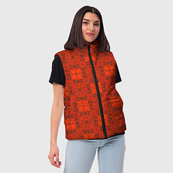 Женский жилет Цветочно-геометрический яркий калейдоскоп, цвет: 3D-черный — фото 2