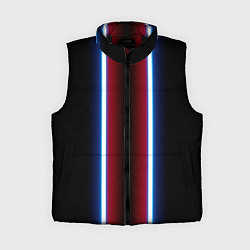 Женский жилет Color white blue red neon, цвет: 3D-черный