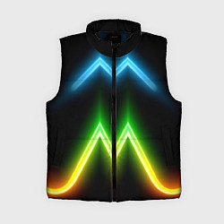 Женский жилет Neon multicolored lines, цвет: 3D-черный