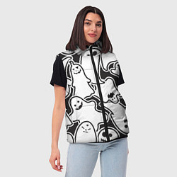 Женский жилет Весёлые призраки, цвет: 3D-черный — фото 2