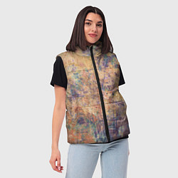 Женский жилет Абстракция - pink marble with blue flecks, цвет: 3D-черный — фото 2