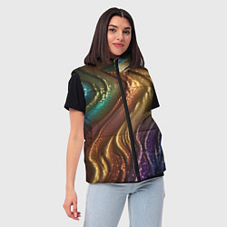 Женский жилет Сморщенные складочки жидкости, цвет: 3D-черный — фото 2