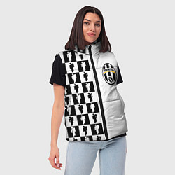 Женский жилет Ювентус паттерн люди, цвет: 3D-черный — фото 2