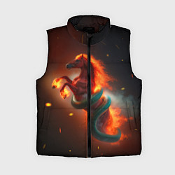 Женский жилет Смена зелёной змеи на красную огненную лошадь, цвет: 3D-черный