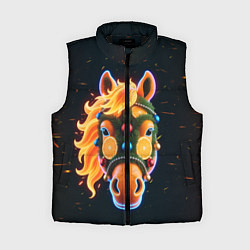 Женский жилет Новогодняя мандариновая лошадь