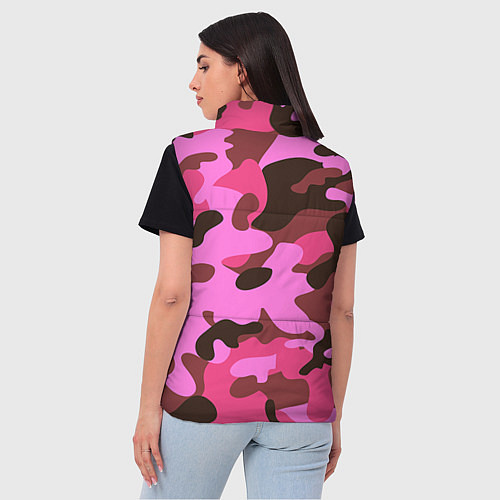 Женский жилет Камуфляж: розовый/коричневый / 3D-Светло-серый – фото 4