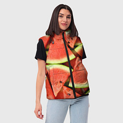 Женский жилет Дольки арбуза, цвет: 3D-черный — фото 2