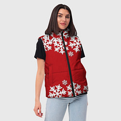 Женский жилет Снежинки, цвет: 3D-светло-серый — фото 2