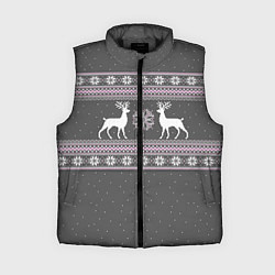 Женский жилет Узор с оленями, цвет: 3D-черный