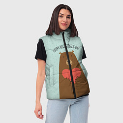 Женский жилет Медведь с сердцем, цвет: 3D-светло-серый — фото 2