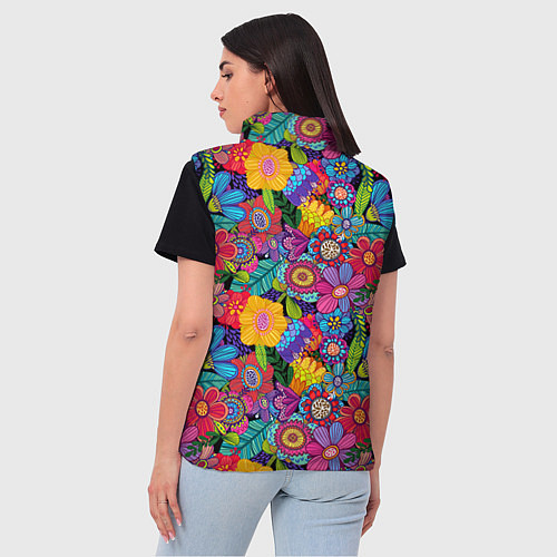 Женский жилет Яркие цветы / 3D-Светло-серый – фото 4