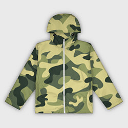 Ветровка с капюшоном женская Камуфляж: зеленый/хаки, цвет: 3D-белый