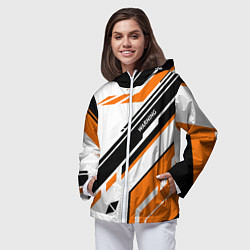 Ветровка с капюшоном женская CS:GO Asiimov P90 Style, цвет: 3D-белый — фото 2