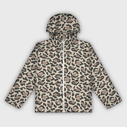 Ветровка с капюшоном женская Шкура леопарда, цвет: 3D-белый