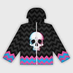 Ветровка с капюшоном женская Colored Skull, цвет: 3D-белый