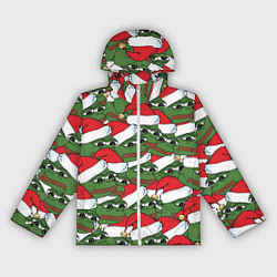 Ветровка с капюшоном женская Sad frog new year, цвет: 3D-белый