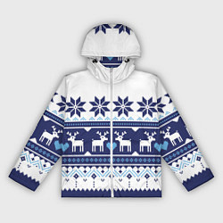 Ветровка с капюшоном женская Скандинавские олени, цвет: 3D-белый