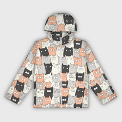 Ветровка с капюшоном женская Котики, цвет: 3D-белый