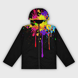 Ветровка с капюшоном женская Краски, цвет: 3D-черный