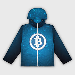 Ветровка с капюшоном женская Bitcoin Blue, цвет: 3D-белый