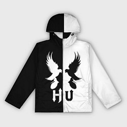 Ветровка с капюшоном женская HU: Black & White, цвет: 3D-белый