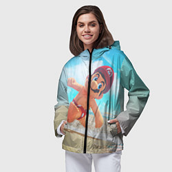 Ветровка с капюшоном женская Super Mario Summer Odyssey, цвет: 3D-черный — фото 2