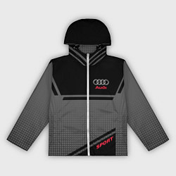 Ветровка с капюшоном женская Audi: Crey & Black, цвет: 3D-белый
