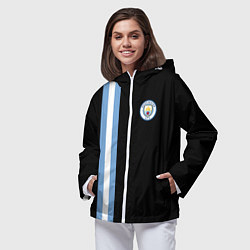 Ветровка с капюшоном женская Манчестер Сити, цвет: 3D-белый — фото 2