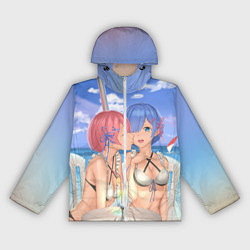 Ветровка с капюшоном женская Жизнь в другом мире с нуля, цвет: 3D-белый