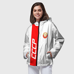 Ветровка с капюшоном женская СССР: White Collection, цвет: 3D-черный — фото 2