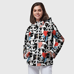Ветровка с капюшоном женская Funny Pandas, цвет: 3D-белый — фото 2