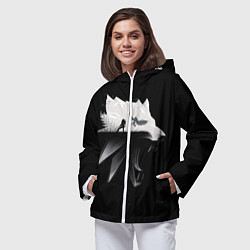 Ветровка с капюшоном женская Волк Ведьмака, цвет: 3D-белый — фото 2