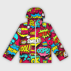 Ветровка с капюшоном женская Слова из комиксов, цвет: 3D-белый