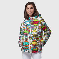 Ветровка с капюшоном женская Pop art Fashion, цвет: 3D-белый — фото 2