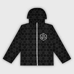 Ветровка с капюшоном женская Linkin Park: Black Carbon, цвет: 3D-белый