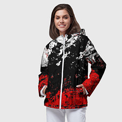 Ветровка с капюшоном женская Брызги красок, цвет: 3D-белый — фото 2