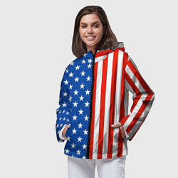 Ветровка с капюшоном женская American Patriot, цвет: 3D-черный — фото 2