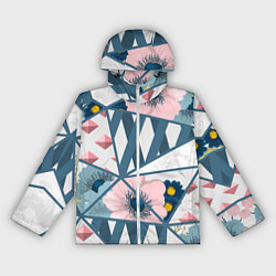 Ветровка с капюшоном женская Нежная геометрия, цвет: 3D-белый