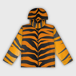 Ветровка с капюшоном женская Шкура тигра, цвет: 3D-черный