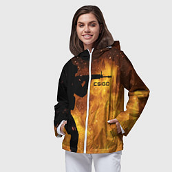 Ветровка с капюшоном женская CS:GO Dark Fire, цвет: 3D-белый — фото 2