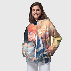 Ветровка с капюшоном женская Моя геройская академия, цвет: 3D-белый — фото 2