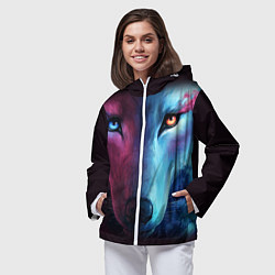 Ветровка с капюшоном женская Волчий взгляд, цвет: 3D-белый — фото 2