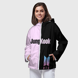 Ветровка с капюшоном женская BTS Jung Kook, цвет: 3D-белый — фото 2