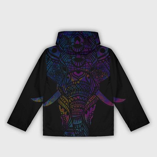 Женская ветровка Слон орнамент / 3D-Черный – фото 2